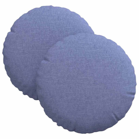 vidaXL Zitkussens 2 pcs Jeans Blauw Ø30 x 13 cm Stof afbeelding2 - 1