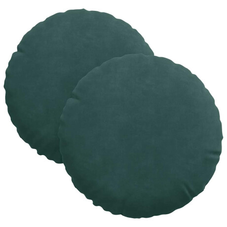 vidaXL Zitkussens 2 pcs Donkergroen Ø30 x 13 cm Fluweel afbeelding2 - 1