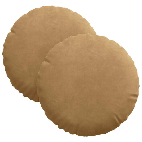 vidaXL Zitkussens 2 pcs Bruin Ø30 x 13 cm Fluweel afbeelding2 - 1