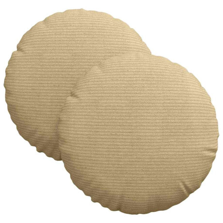vidaXL Zitkussens 2 pcs Grijs groen Ø30 x 13 cm Katoen Stof afbeelding2 - 1