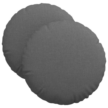 vidaXL Zitkussens 2 pcs Donkergrijs Ø40 x 13 cm Stof afbeelding2 - 1