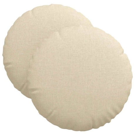 vidaXL Zitkussens 2 pcs Crème Ø40 x 13 cm Stof afbeelding2 - 1