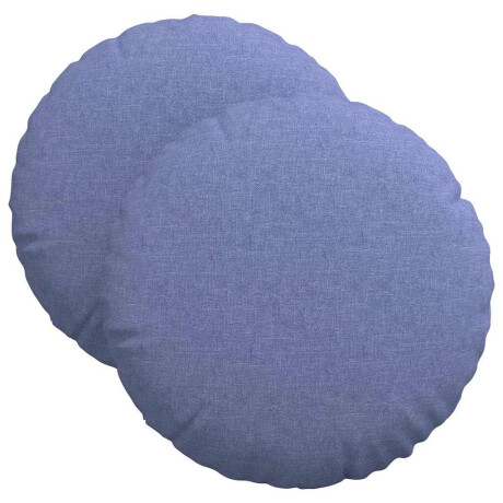vidaXL Zitkussens 2 pcs Jeans Blauw Ø40 x 13 cm Stof afbeelding2 - 1