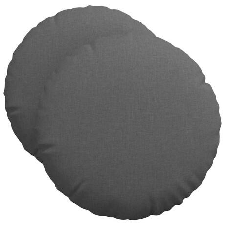 vidaXL Zitkussens 2 pcs Donkergrijs Ø50 x 19 cm Stof afbeelding2 - 1