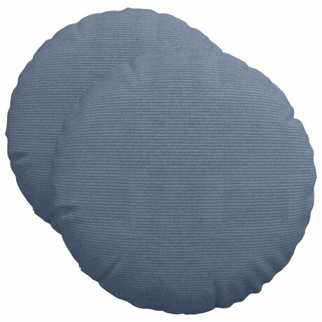 vidaXL Zitkussens 2 pcs Blauw Ø50 x 19 cm Katoen Stof afbeelding2 - 1