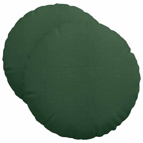vidaXL Zitkussens 2 pcs Donkergroen Ø50 x 19 cm Katoen Stof afbeelding2 - 1
