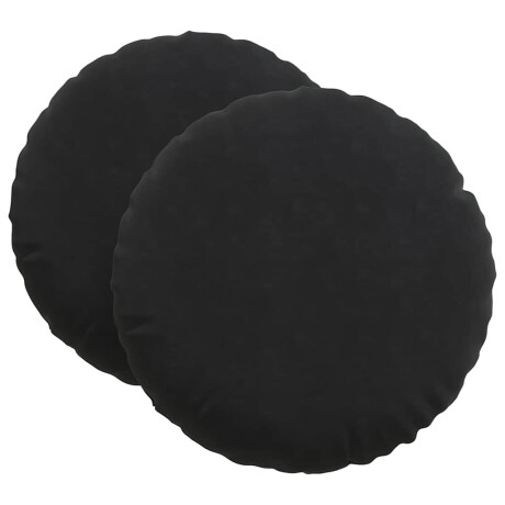 vidaXL Zitkussens 2 pcs Zwart Ø60 x 21 cm Fluweel afbeelding2 - 1