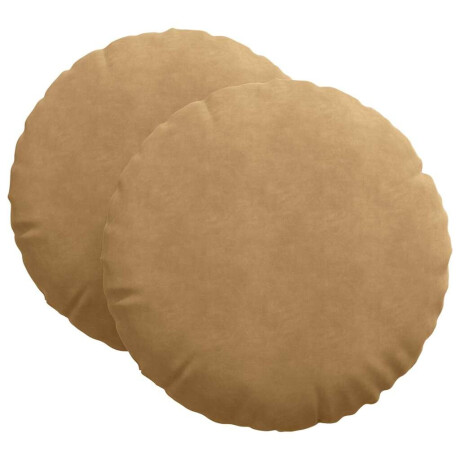 vidaXL Zitkussens 2 pcs Bruin Ø60 x 21 cm Fluweel afbeelding2 - 1