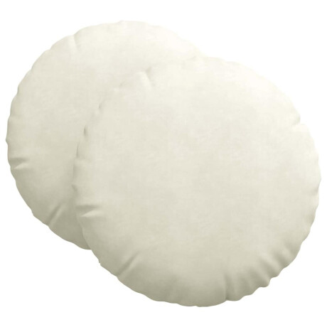 vidaXL Zitkussens 2 pcs Crème Ø60 x 21 cm Fluweel afbeelding2 - 1