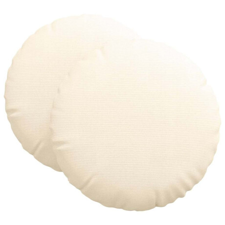 vidaXL Zitkussens 2 pcs Crème Ø60 x 21 cm Katoen Stof afbeelding2 - 1