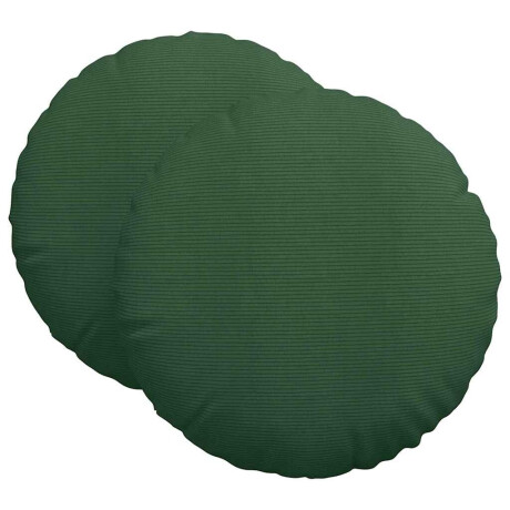 vidaXL Zitkussens 2 pcs Donkergroen Ø60 x 21 cm Katoen Stof afbeelding2 - 1