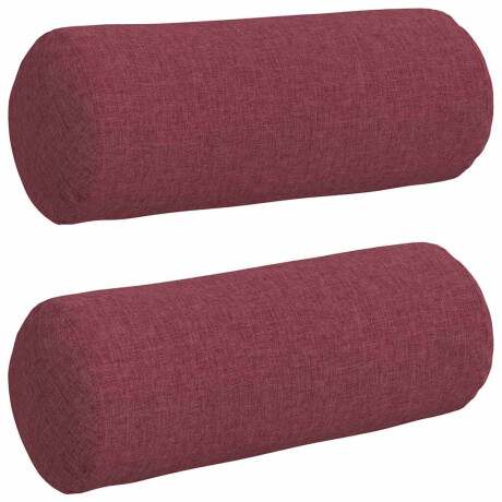vidaXL Bolster Kussens 2 stuks Wijnrood Ø 15 x 40 cm Stof afbeelding2 - 1