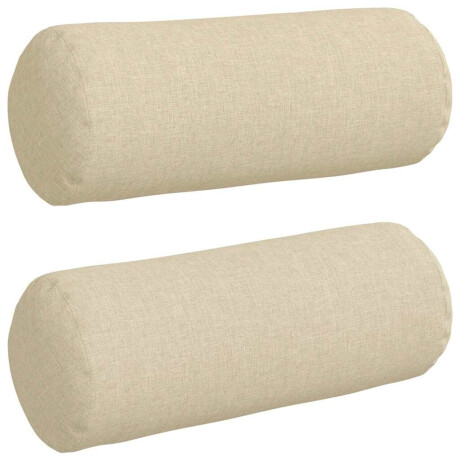 vidaXL Bolster Kussens 2 stuks Crème Ø 15 x 40 cm Stof afbeelding2 - 1