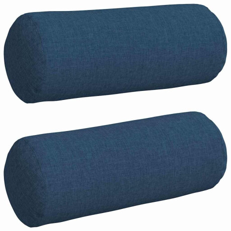vidaXL Bolster Kussens 2 stuks Blauw Ø 15 x 40 cm Stof afbeelding2 - 1