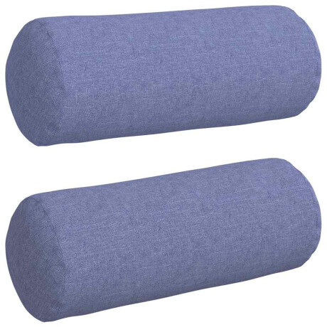 vidaXL Bolster Kussens 2 stuks Jeans Blauw Ø 15 x 40 cm Stof afbeelding2 - 1