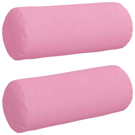vidaXL Bolster Kussens 2 pcs Roze Ø 15 x 40 cm Stof afbeelding2 - 1
