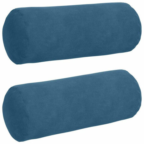 vidaXL Bolster Kussens 2 stuks Blauw Ø 15 x 40 cm Cordstof afbeelding2 - 1