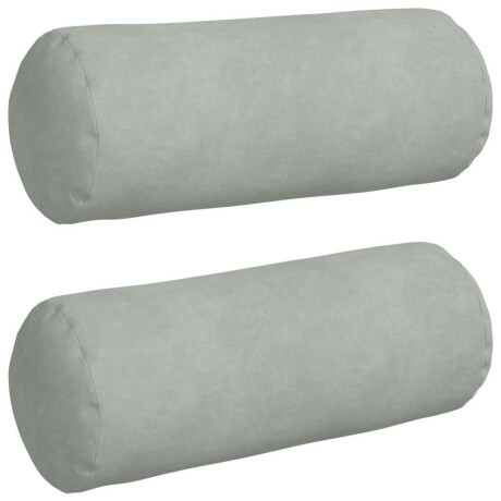 vidaXL Bolster Kussens 2 stuks Lichtgrijs Ø 15 x 40 cm Cordstof afbeelding2 - 1