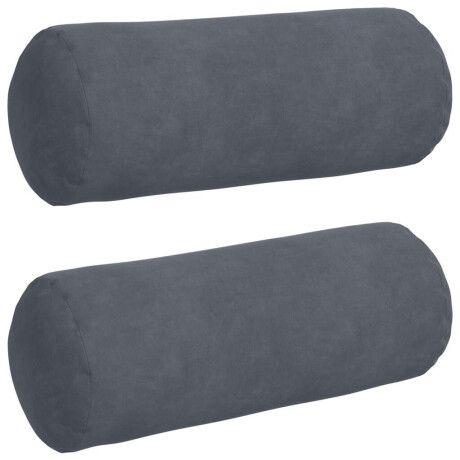 vidaXL Bolster Kussens 2 stuks Donkergrijs Ø 15 x 40 cm Cordstof afbeelding2 - 1