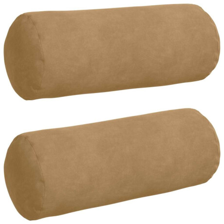vidaXL Bolster Kussens 2 stuks Bruin Ø 15 x 40 cm Cordstof afbeelding2 - 1