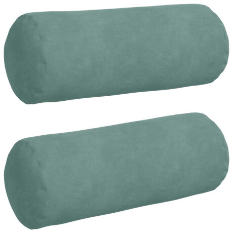 vidaXL Bolster Kussens 2 stuks Zeegroen Ø 15 x 40 cm Cordstof afbeelding2 - 1