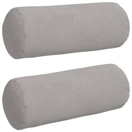vidaXL Bolster Kussens 2 stuks Lichtgrijs Ø 15 x 40 cm Microvezel Stof afbeelding2 - 1