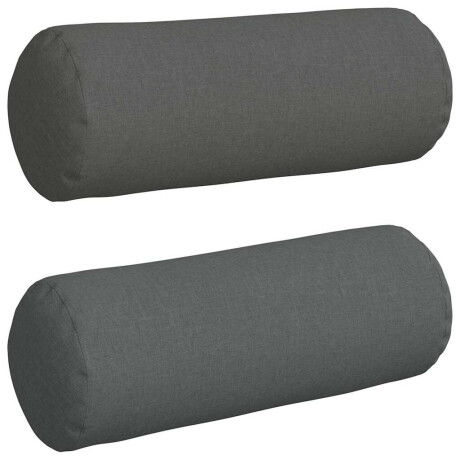 vidaXL Bolster Kussens 2 stuks Donkergrijs Ø 25 x 70 cm Stof afbeelding2 - 1