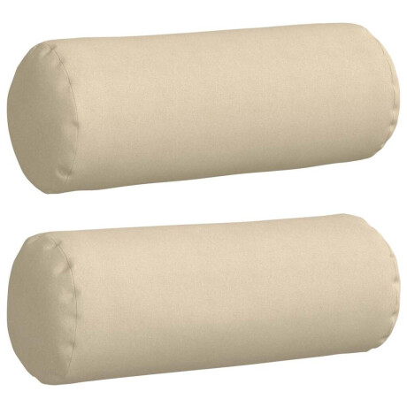 vidaXL Bolster Kussens 2 stuks Crème Ø 25 x 70 cm Stof afbeelding2 - 1