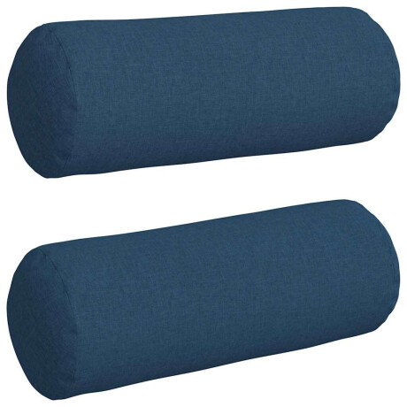 vidaXL Bolster Kussens 2 stuks Blauw Ø 25 x 70 cm Stof afbeelding2 - 1
