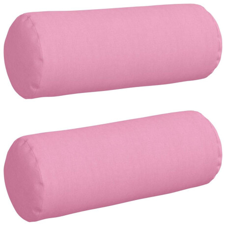 vidaXL Bolster Kussens 2 pcs Roze Ø 25 x 70 cm Stof afbeelding2 - 1