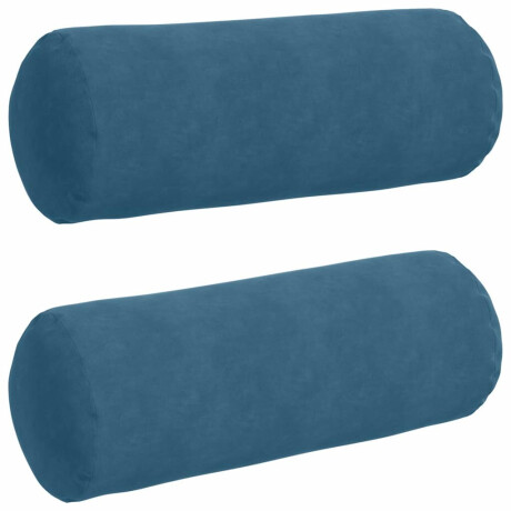 vidaXL Bolster Kussens 2 stuks Blauw Ø 25 x 70 cm Cordstof afbeelding2 - 1
