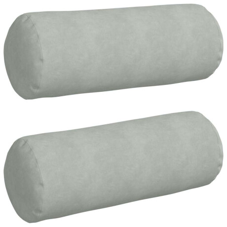 vidaXL Bolster Kussens 2 stuks Lichtgrijs Ø 25 x 70 cm Cordstof afbeelding2 - 1