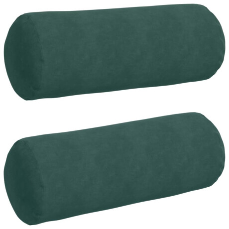 vidaXL Bolster Kussens 2 stuks Donkergroen Ø 25 x 70 cm Cordstof afbeelding2 - 1
