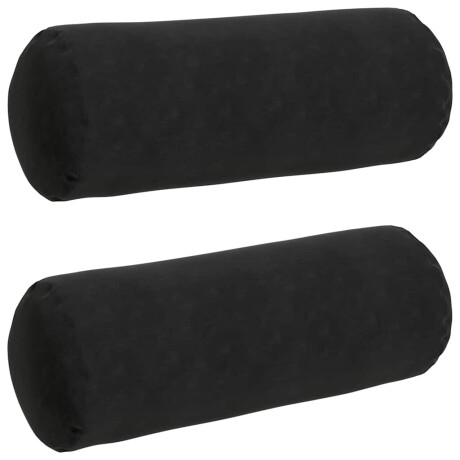 vidaXL Bolster Kussens 2 stuks Zwart Ø 25 x 70 cm Cordstof afbeelding2 - 1