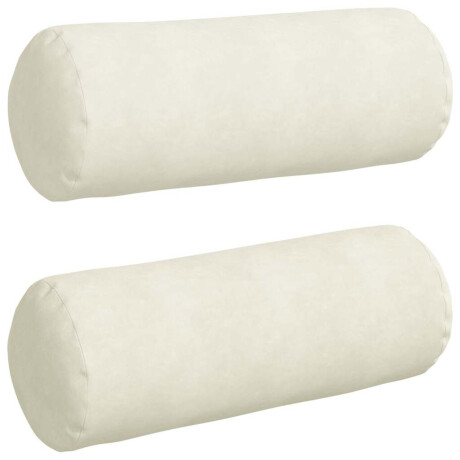 vidaXL Bolster Kussens 2 stuks Crème Ø 25 x 70 cm Cordstof afbeelding2 - 1