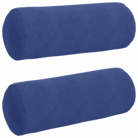 vidaXL Bolster Kussens 2 stuks Politieblauw Ø 25 x 70 cm Cordstof afbeelding2 - 1