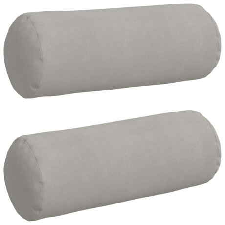 vidaXL Bolster Kussens 2 stuks Lichtgrijs Ø 25 x 70 cm Microvezel Stof afbeelding2 - 1