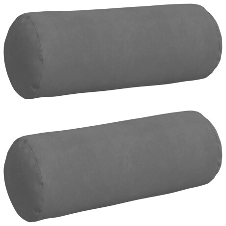 vidaXL Bolster Kussens 2 stuks Donkergrijs Ø 25 x 70 cm Microvezel Stof afbeelding2 - 1
