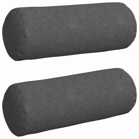 vidaXL Bolster Kussens 2 stuks Donkergrijs Ø 25 x 70 cm Cordstof afbeelding2 - 1