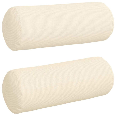 vidaXL Bolster Kussens 2 stuks Crème Ø 25 x 70 cm Cordstof afbeelding2 - 1