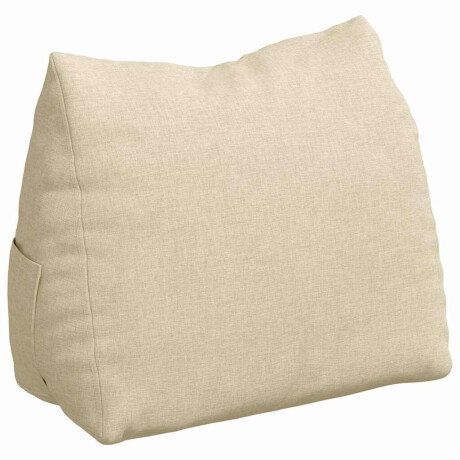 vidaXL Rugkussen Crème 45 x 20 x 35 cm Stof afbeelding2 - 1