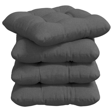 vidaXL Zitkussens 4 pcs Donkergrijs 40 x 40 x 12 cm Stof afbeelding2 - 1