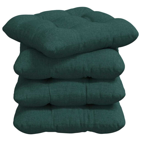 vidaXL Zitkussens 4 pcs Donkergroen 40 x 40 x 12 cm Stof afbeelding2 - 1