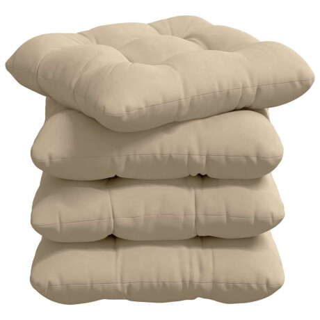 vidaXL Zitkussens 4 pcs Crème 45 x 45 cm Microvezel Stof afbeelding2 - 1