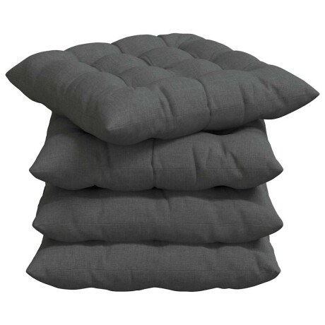 vidaXL Zitkussens 4 pcs Donkergrijs 40 x 40 x 6 cm Stof afbeelding2 - 1