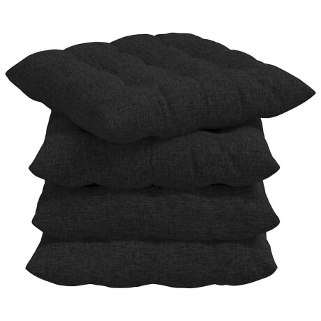 vidaXL Zitkussens 4 pcs Zwart 40 x 40 x 6 cm Stof afbeelding2 - 1