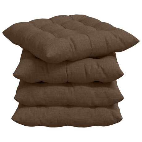 vidaXL Zitkussens 4 pcs Bruin 40 x 40 x 6 cm Stof afbeelding2 - 1