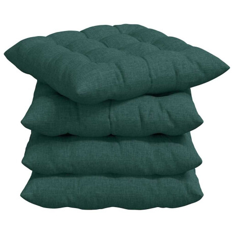 vidaXL Zitkussens 4 pcs Donkergroen 40 x 40 x 6 cm Stof afbeelding2 - 1