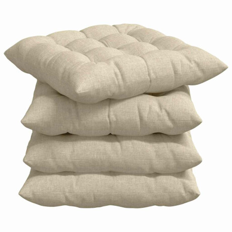 vidaXL Zitkussens 4 pcs Crème 40 x 40 x 6 cm Stof afbeelding2 - 1