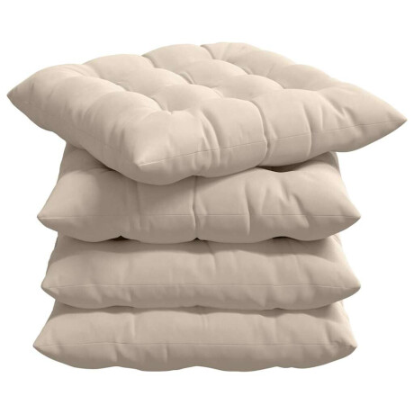 vidaXL Zitkussens 4 pcs Beige 40 x 40 x 6 cm Microfibre afbeelding2 - 1